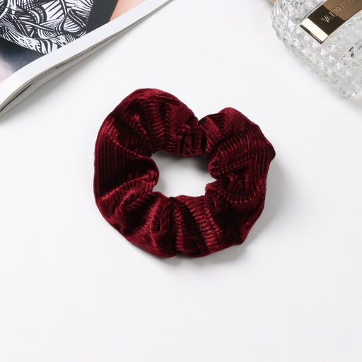 Цена за 3 шт. Резинка для волос «Орбита», элит полосы нежность, 10 см, бордовая