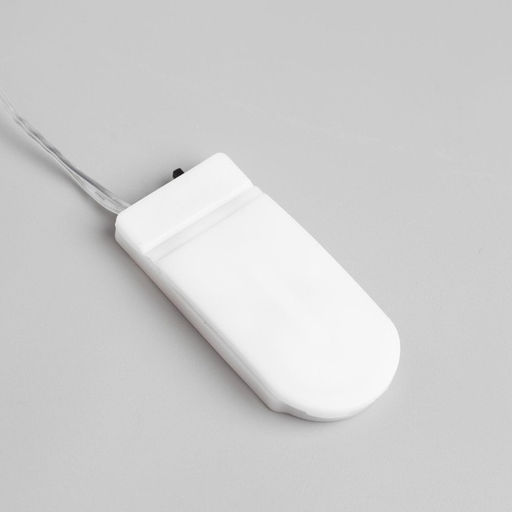 Гирлянда «Мишура» 1 м роса, IP20, серебристая нить, 20 LED, батарейки CR2032×2 (в комплекте), свечение мульти