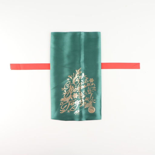 Цена за 5 шт. Мешок С новым годом!, ёлка и игрушки,зелёный, 20 х 30см - Дарим красиво фото 2