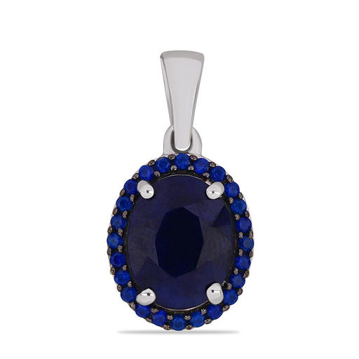 Подвеска, 1 сапфир корунд овал 7х9 мм/2.14 ct , наносапфир, Джайв