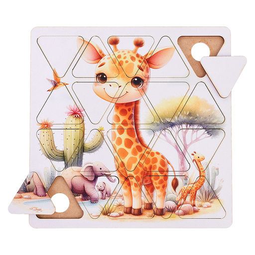Пазлы малые Жираф 20см х 20см (древесный материал) - Задира фото 2