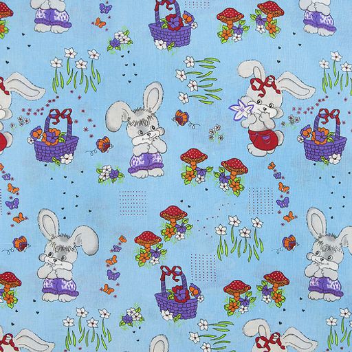 Постельное белье из бязи 140гр/м2 АКЦИЯ Лесная Сказка Голубая артикул 1304-4 1,5 спальный