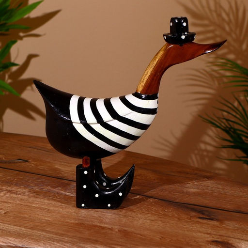 Сувенир «Уточка в ч/б», 25×7×25 см, дерево