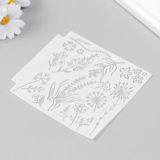 Трафарет пластик "Нежность цветов" 13х13 см