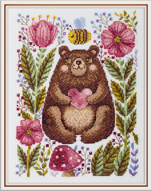 Klart набор для вышивания 8-542 Медвежонок с пчелами 16.5 х 21.5 см