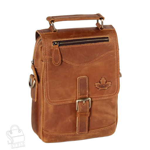 Сумка мужская кожаная 35601Z v.brown Zinimsk в Новосибирске