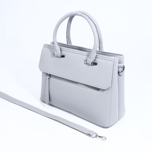 Сумка-тоут на молнии, наружный карман, цвет светло-серый - Simaland фото 6