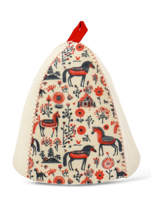 Шапка для бани и сауны Мезенские кони, полиэфир 70%, шерсть 30% - Simaland фото 3