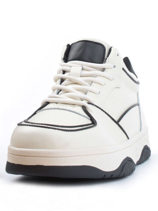 05-P90-1Z LT. BEIGE/BLACK Кроссовки женские зимние (натуральная и искусственная кожа, шерсть)