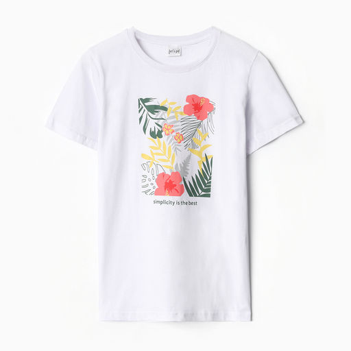 Футболка женская Let&apos;s go, белая, размер 48