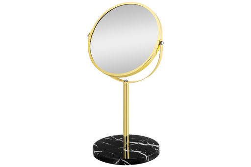 Зеркало двустороннее на мраморной подставке 18,5*15*34,5 см "Золотое"