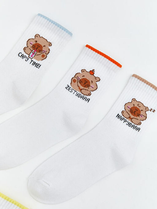 Desenli K?z ?ocuk Soket ?orap 5li