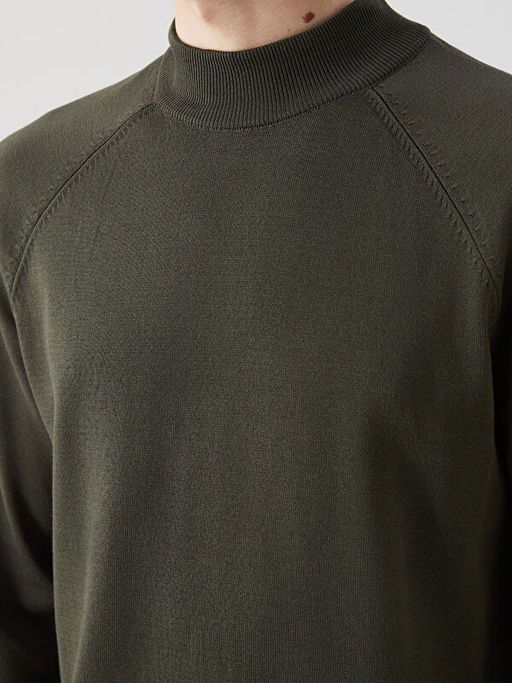 Yar?m Bal?k?? Yaka Uzun Kollu Erkek Triko Kazak