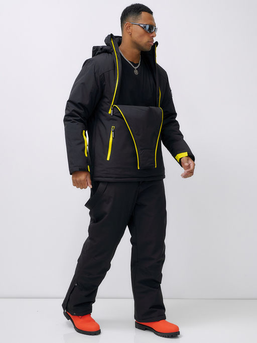 Горнолыжный костюм анорак мужской зимний черного цвета 389Ch - Leifensh фото 13