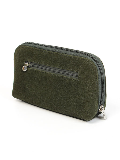 LACCOMA косметичка LA-7001-Z-темно-зеленый натуральная замша  фото 2