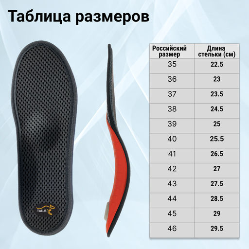 Стельки ортопедические каркасные с вентилируемым покрытием для летней, повседневной и спортивной обу - Talus фото 8