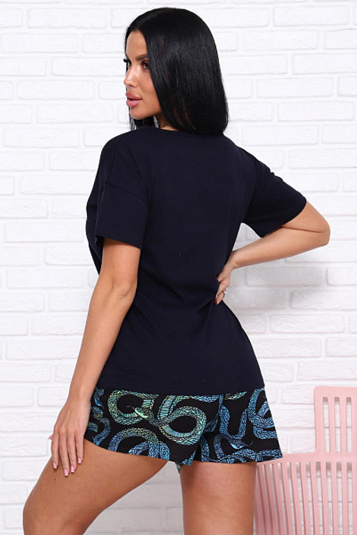 Костюм с шортами, принт (01030. бирюзовый) - Плиона фото 12