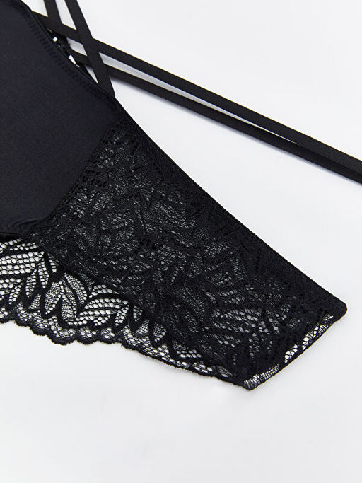 Dantel Detayl? Saten Fantezi Bikini K?lot