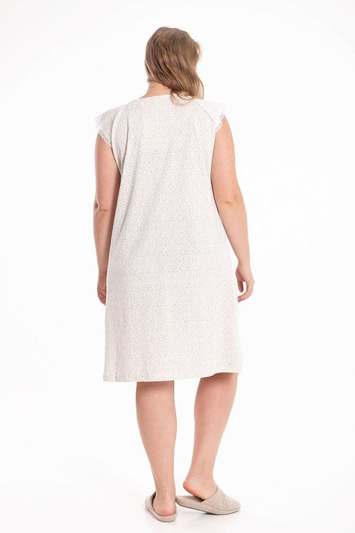 Сорочка М325405бб бежевый/белый - Елена фото 4