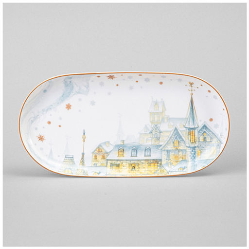 Блюдо овальное "Снежная королева" 20,5 см 590-546 #НовыйГод /АРТИ-М/