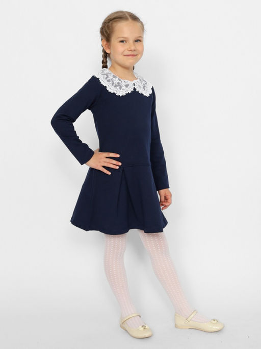 CRB wear/CWJG 63612-41 Платье для девочки,темно-синий/Ex.Cherubino  фото 2