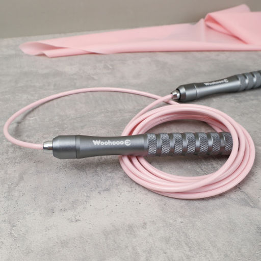Скакалка скоростная Woohooo Soffio Pro / Silver-Pink / Длина 3m / Вес 176 g / уп48 - ГалеонТрейд фото 2