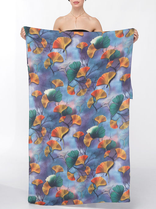 Большой, мягкий, тонкий и очень нежный двусторонний палантин с рисунком. - Tantino фото 7