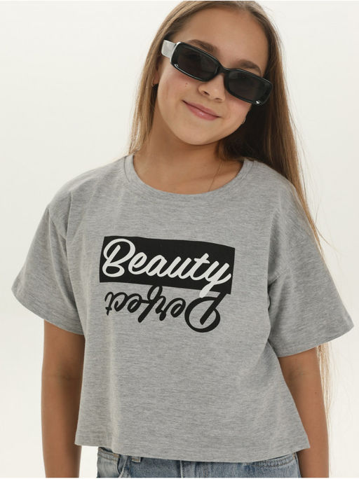 Футболка Бьюти серый Девочка - София фото 2