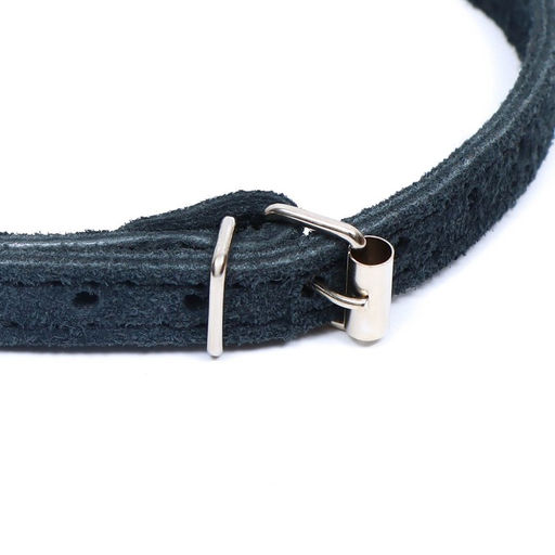 Ошейник замшевый двухслойный 1,2 см, ОШ 30-38 см, черный - Пижон фото 3