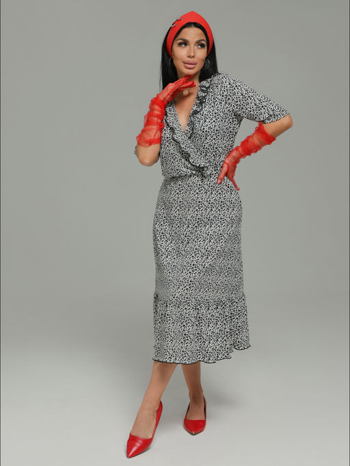 Мадонна платье женское (черно-белый леопард) - Lovetex фото 2