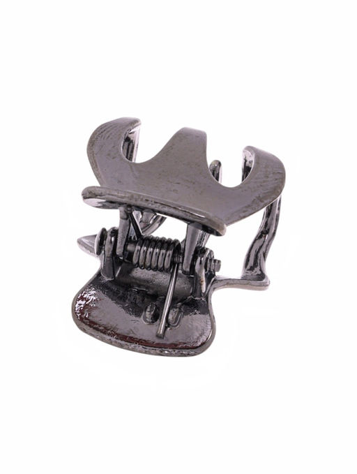 Цена за 6 шт. Крабик для волос «Брианна», зубья, 2 см, тёмное серебро