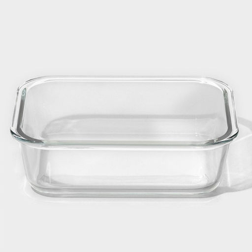 Контейнер для еды из жаропрочного стекла Доляна «Клик», 620 мл, 18×14×6,5 см, с крышкой