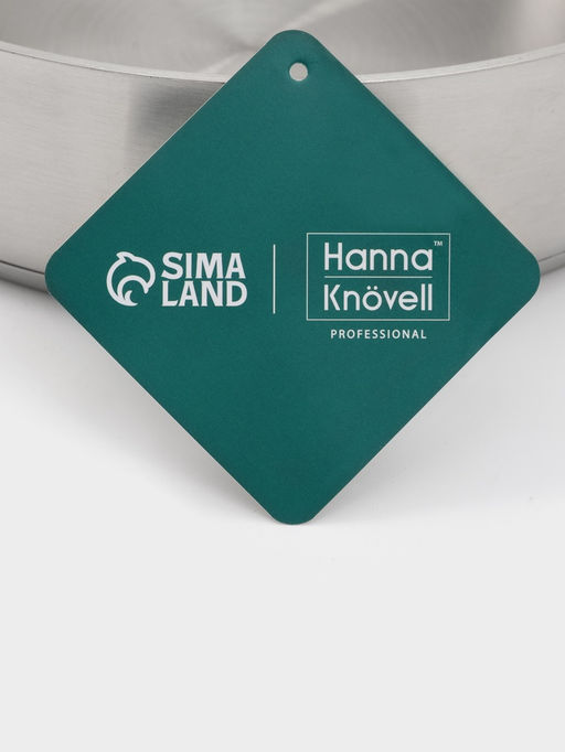 Сковорода - сотейник Hanna Knövell, 2.7 л, d=24 см, h=6.5 см, толщина стенки 0.6 мм, индукция, нержавеющая сталь, серебристая