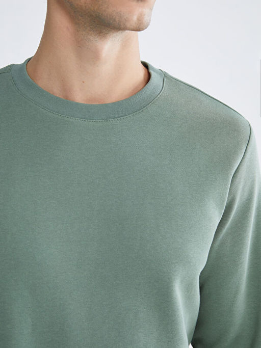 Bisiklet Yaka Erkek Kal?n Sweatshirt