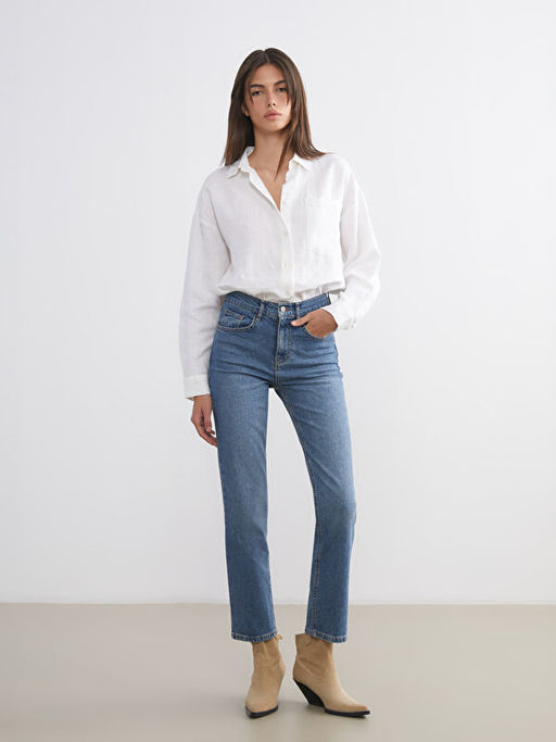 Mom Fit Kad?n Jean Pantolon