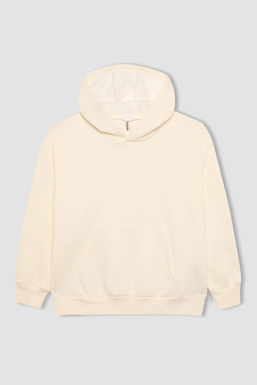 Толстовка оверсайз для девочек с капюшоном и мягкой ворсистой подкладкой - Defacto фото 7