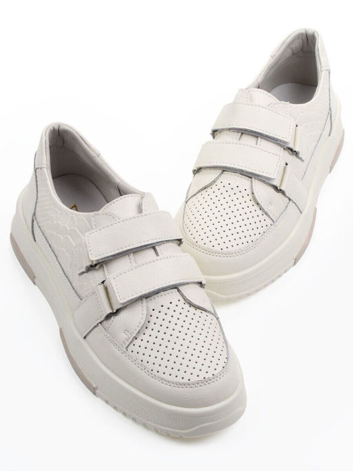 03-C138-2A LT. BEIGE Полуботинки спортивные женские (натуральная кожа)