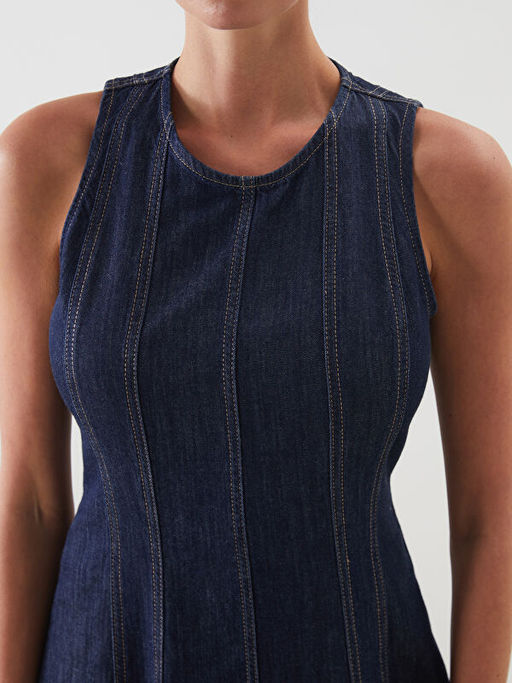 Bisiklet Yaka Jean Elbise