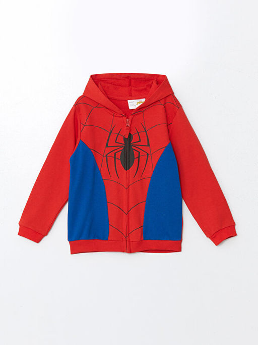 Kap??onlu Spiderman Bask?l? Erkek Bebek H?rka ve E?ofman Alt 2li Tak?m - Waikiki фото 2