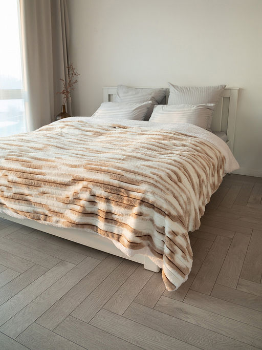 Плед меховой 200x220 коричневый