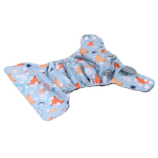 Трусики-подгузник, многоразовый, угольно-бамбуковая ткань, Лисички, от 0-12 мес. - Крошка я фото 6