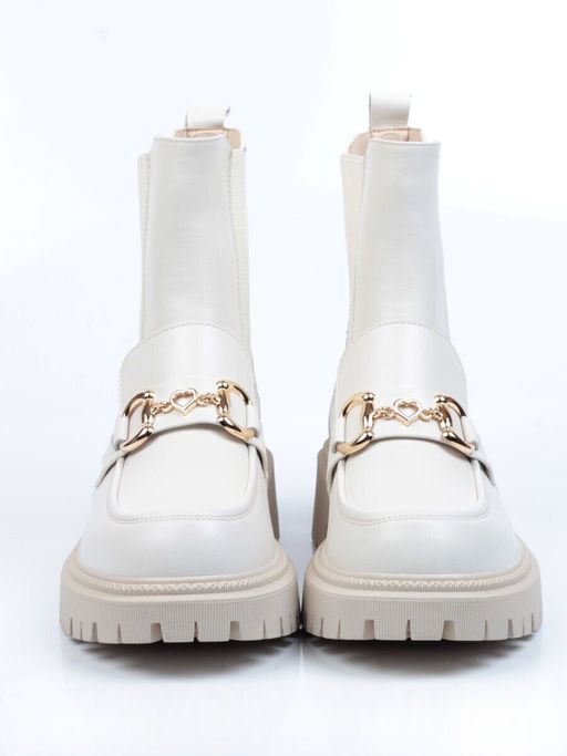 01-5273-2 WHITE Ботинки демисезонные женские (натуральная кожа, байка)