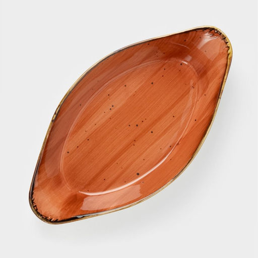 Блюдо керамическое сервировочное «Сапфир», 25.5×14×5.5 см, оранжевый