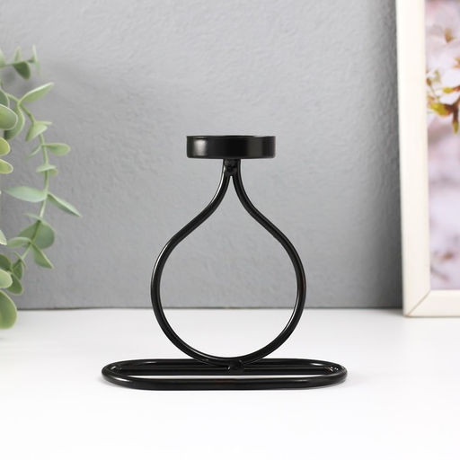 Металлический подсвечник на 1 свечу «Бутылочка», d=4 см чёрный, 11×6×11.5 см