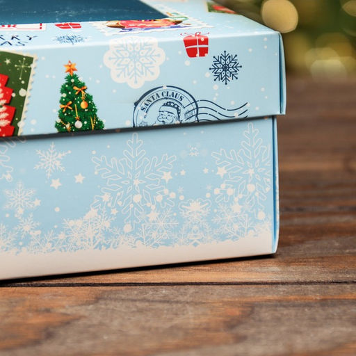Цена за 5 шт. Коробка складная, крышка-дно, с окном Новогодний подарок  24 х 17 х 8 см - UPAK LAND фото 3