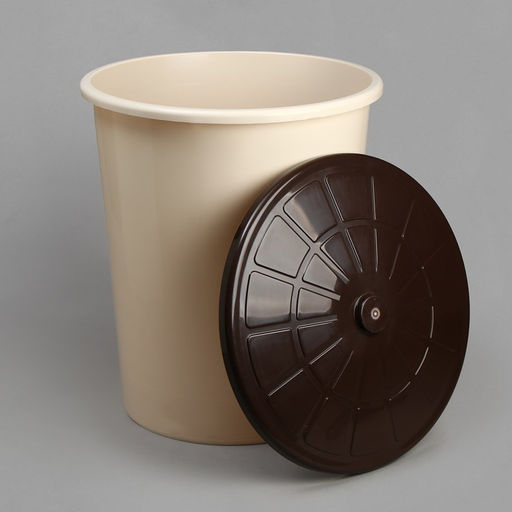 Бак хозяйственно - бытовой, 100 л, пластиковый, с крышкой, бежевый