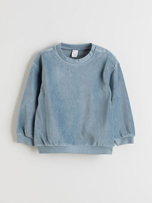 Bisiklet Yaka Kadife Erkek Bebek Sweatshirt ve E?ofman Alt?