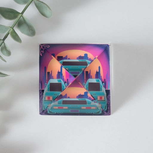 Фигурка стекло пирамида «Вид на город», 6×6×6 см