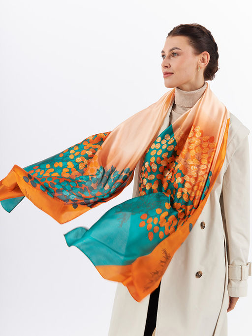 Большой, мягкий, тонкий и очень нежный двусторонний палантин с рисунком - Tantino фото 23