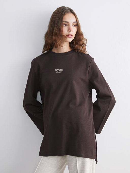 New York Nak??l? Oversize Kad?n Sweatshirt Tunik